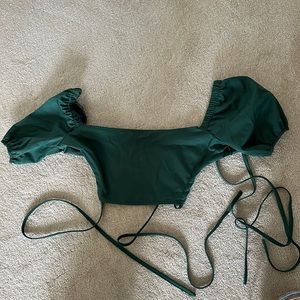 Green crop top wrap